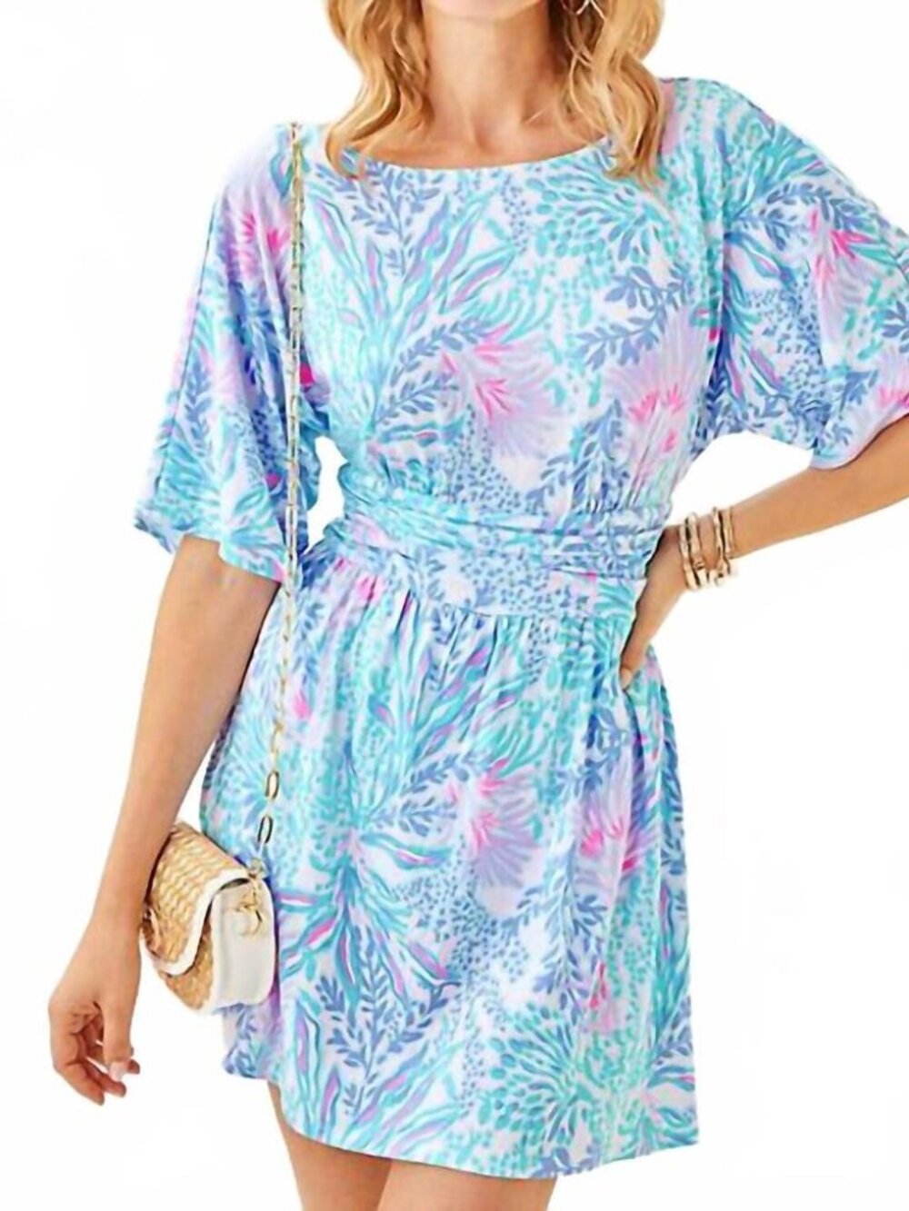 NWT Lilly Pukitzer Parigi Boat Neck Romper L Multi "Via Del Mar" Price Firm